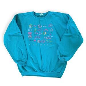 Vintage Crazy Shirts Hawaii Key West Embroidered Sweatshirt Womens M Resortwear